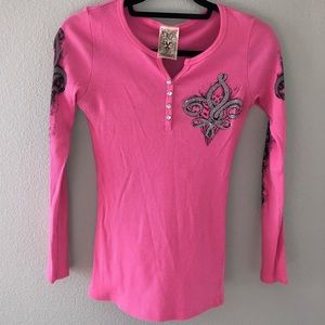 Vocal Pink Thermal Embellished top